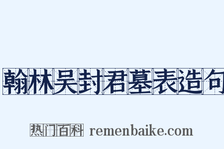 翰林吴封君墓表造句是什么意思的图片